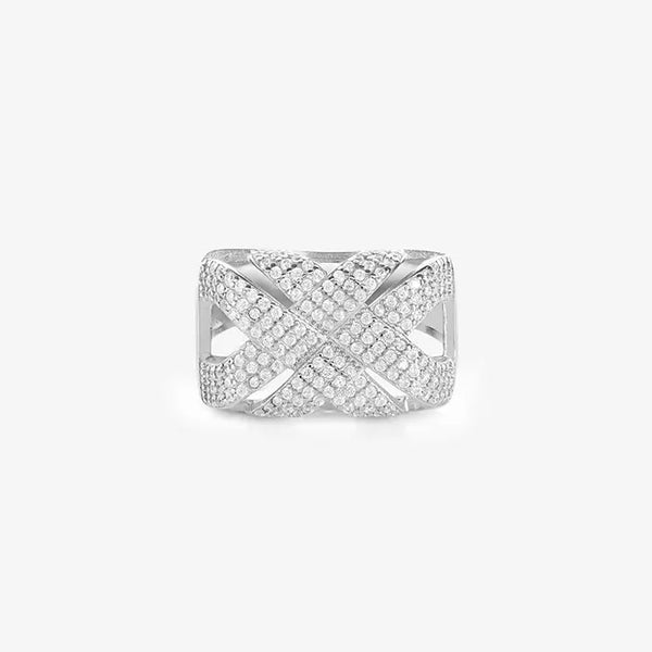 Divine Crosshatch CZ Elegance Ring