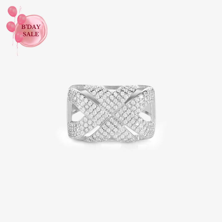 Divine Crosshatch CZ Elegance Ring - Touch925