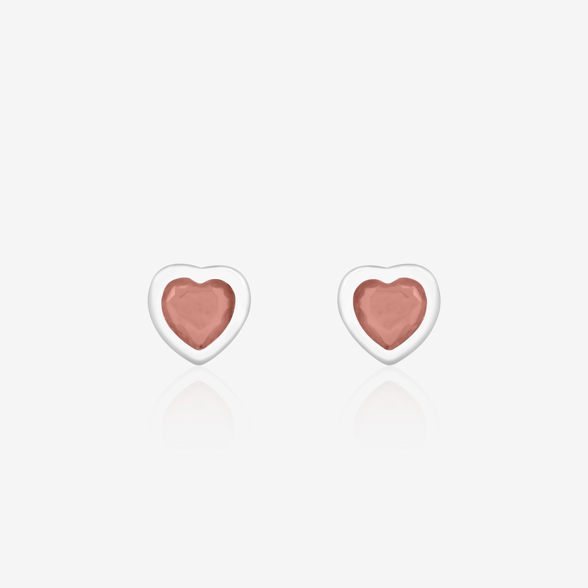 Pure Silver Heart Stud Earrings