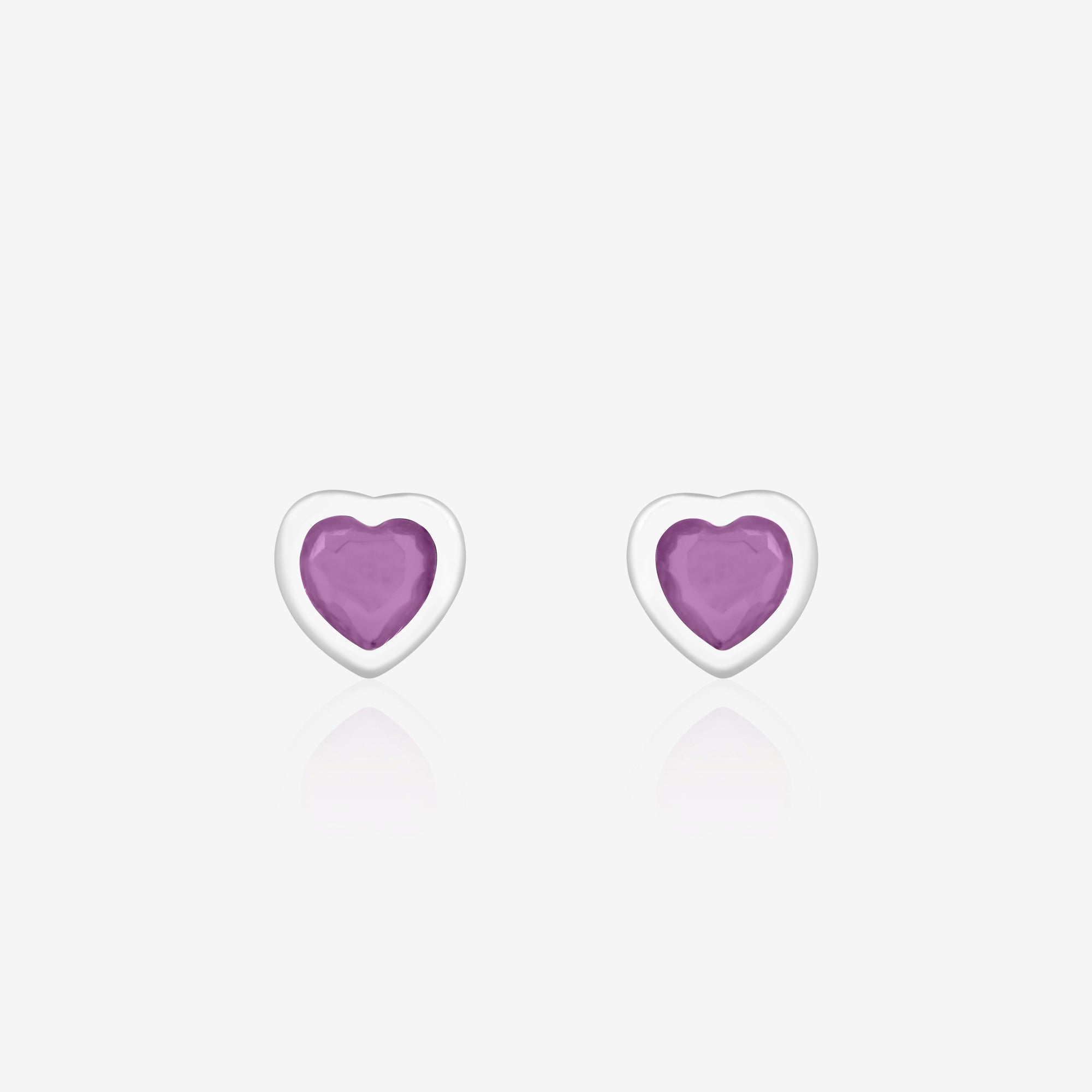 Pure Silver Heart Stud Earrings