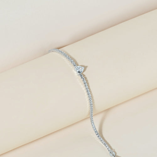 Heartsparkle Silver Tennis Bracelet