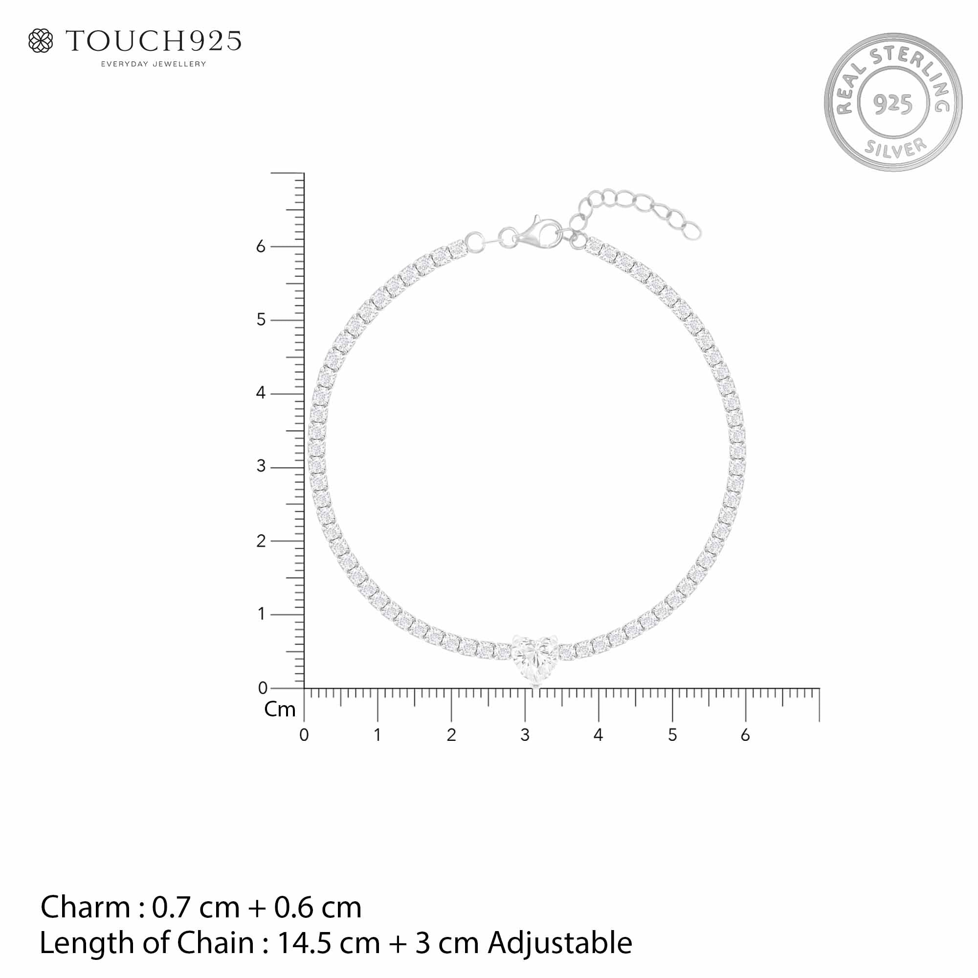 Heartsparkle Silver Tennis Bracelet