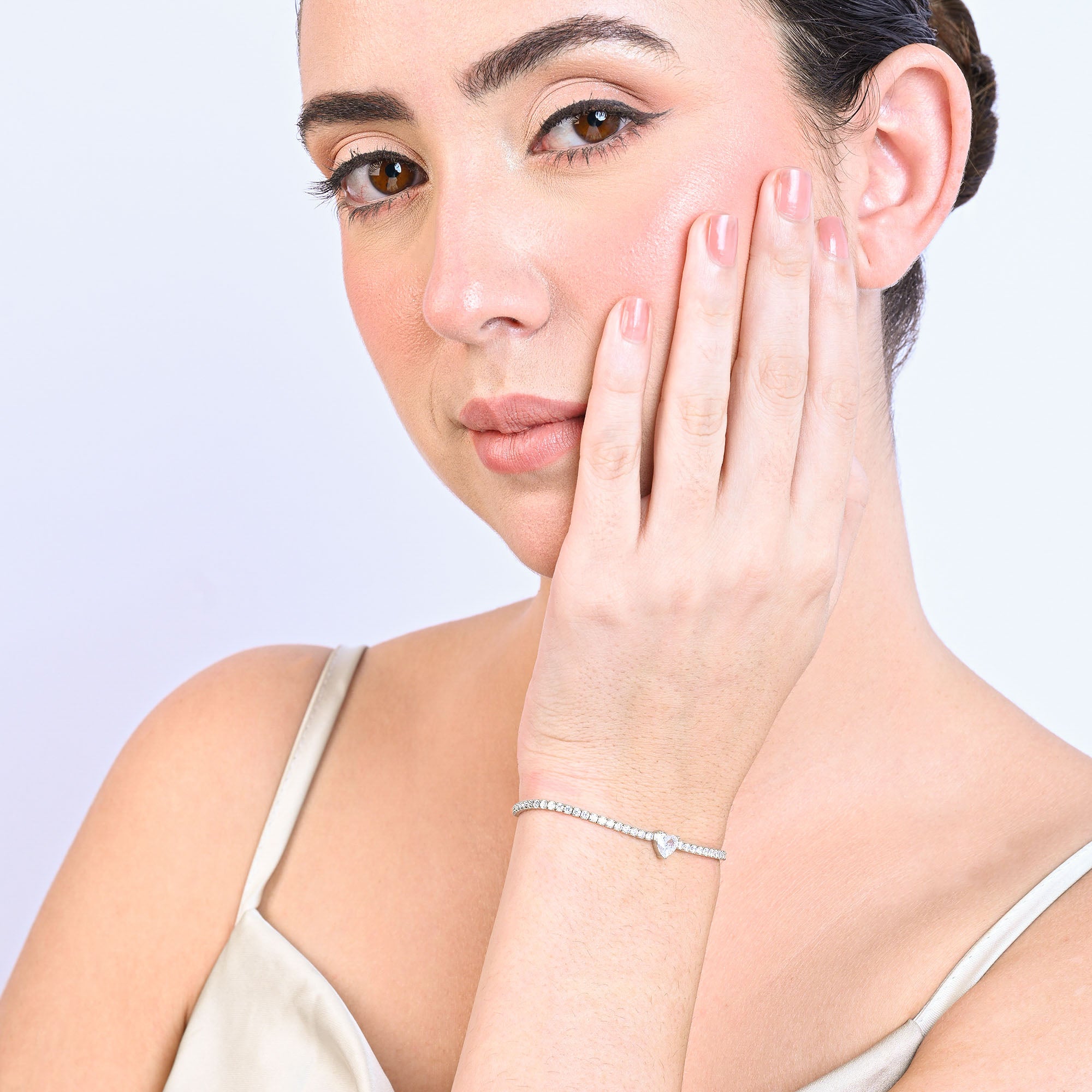 Heartsparkle Silver Tennis Bracelet