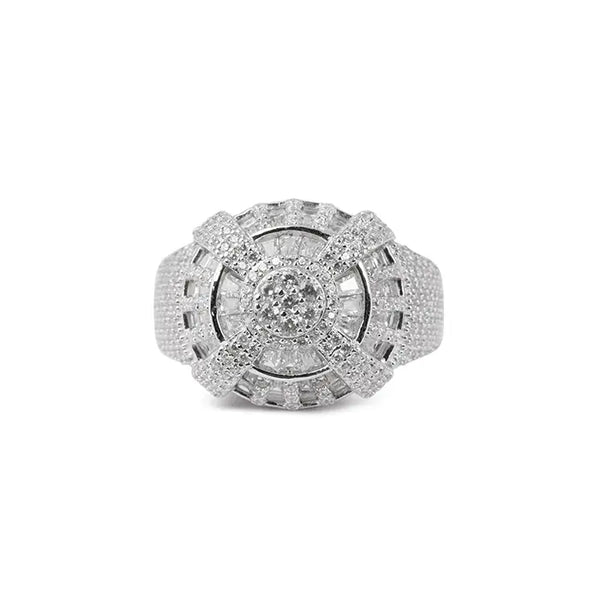 Frosty CZ Chunky Silver Ring