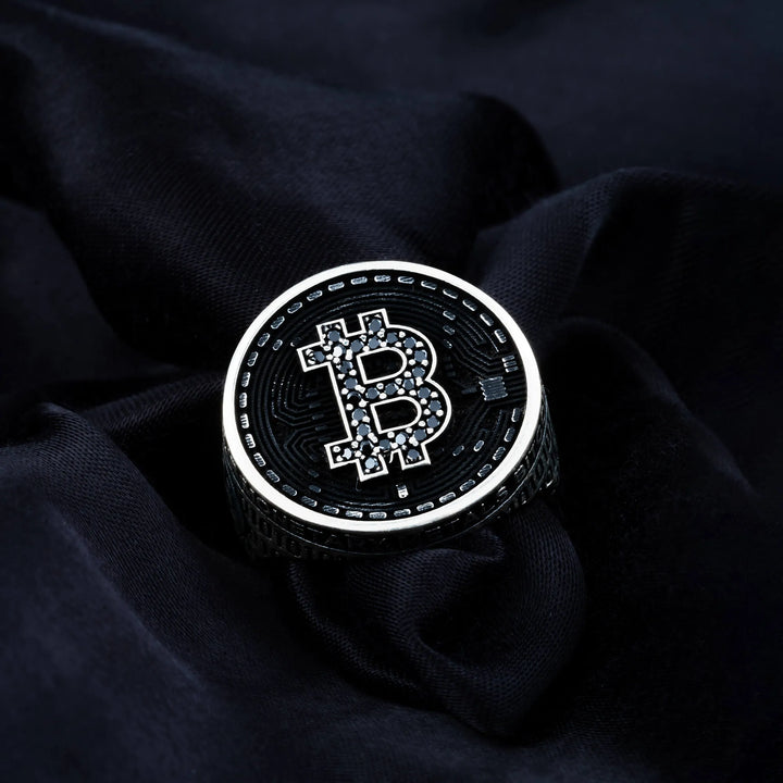 Black Enigma Bitcoin Ring - Touch925