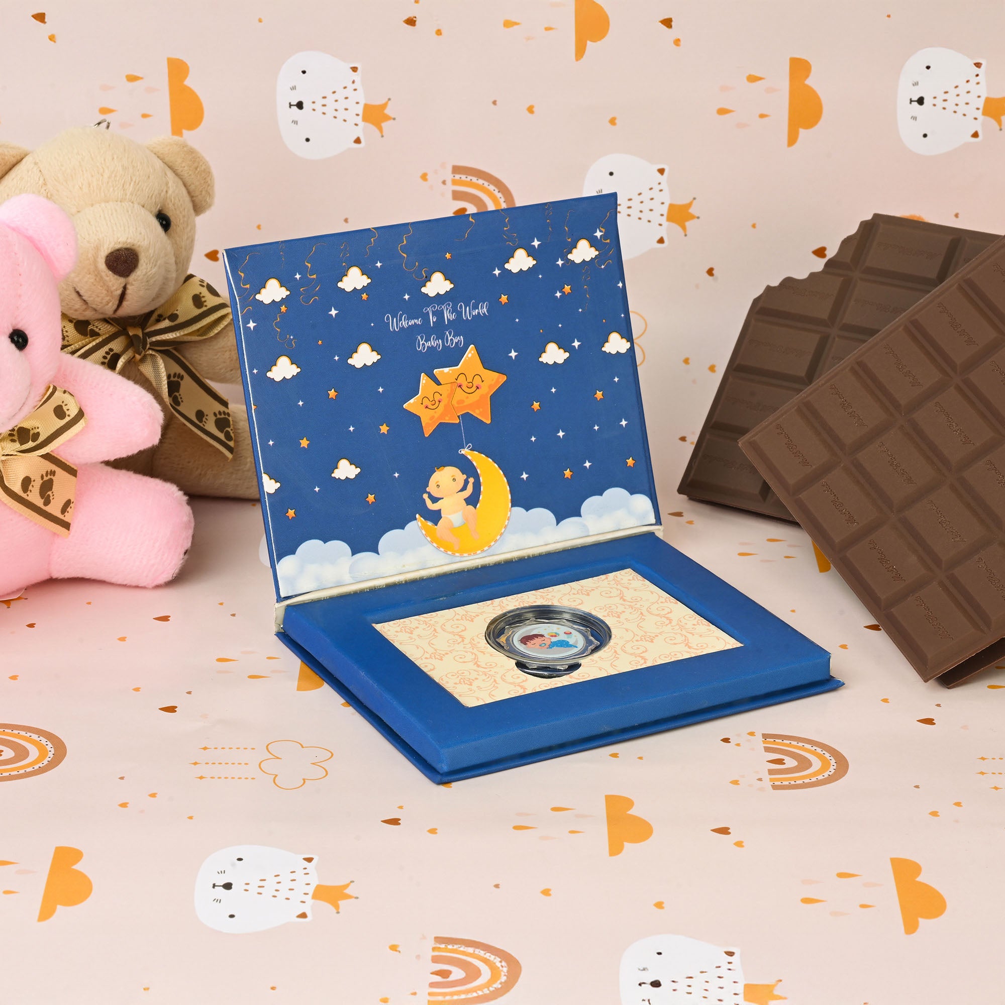 999 Silver Baby Boy Coin Box