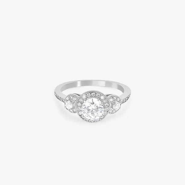 Triple Halo Brilliance Silver Ring