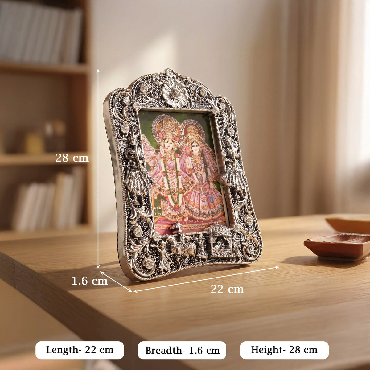 999 Silver Radha Krishna Frame