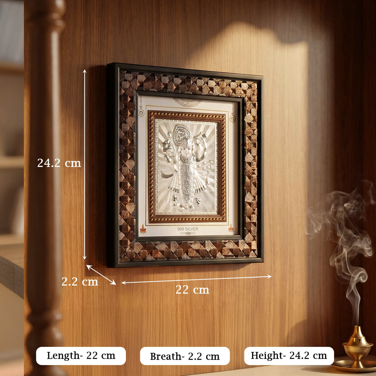 999 Silver Plated Shrinathji Frame