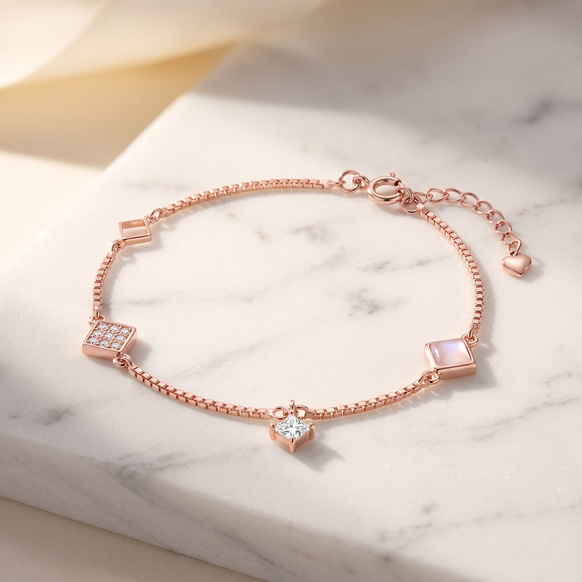Rose Prism Silver Bracelet