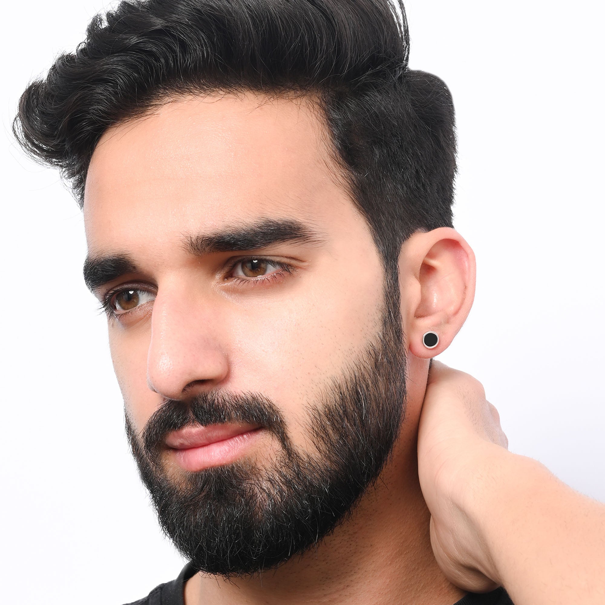 Midnight Silver Studs