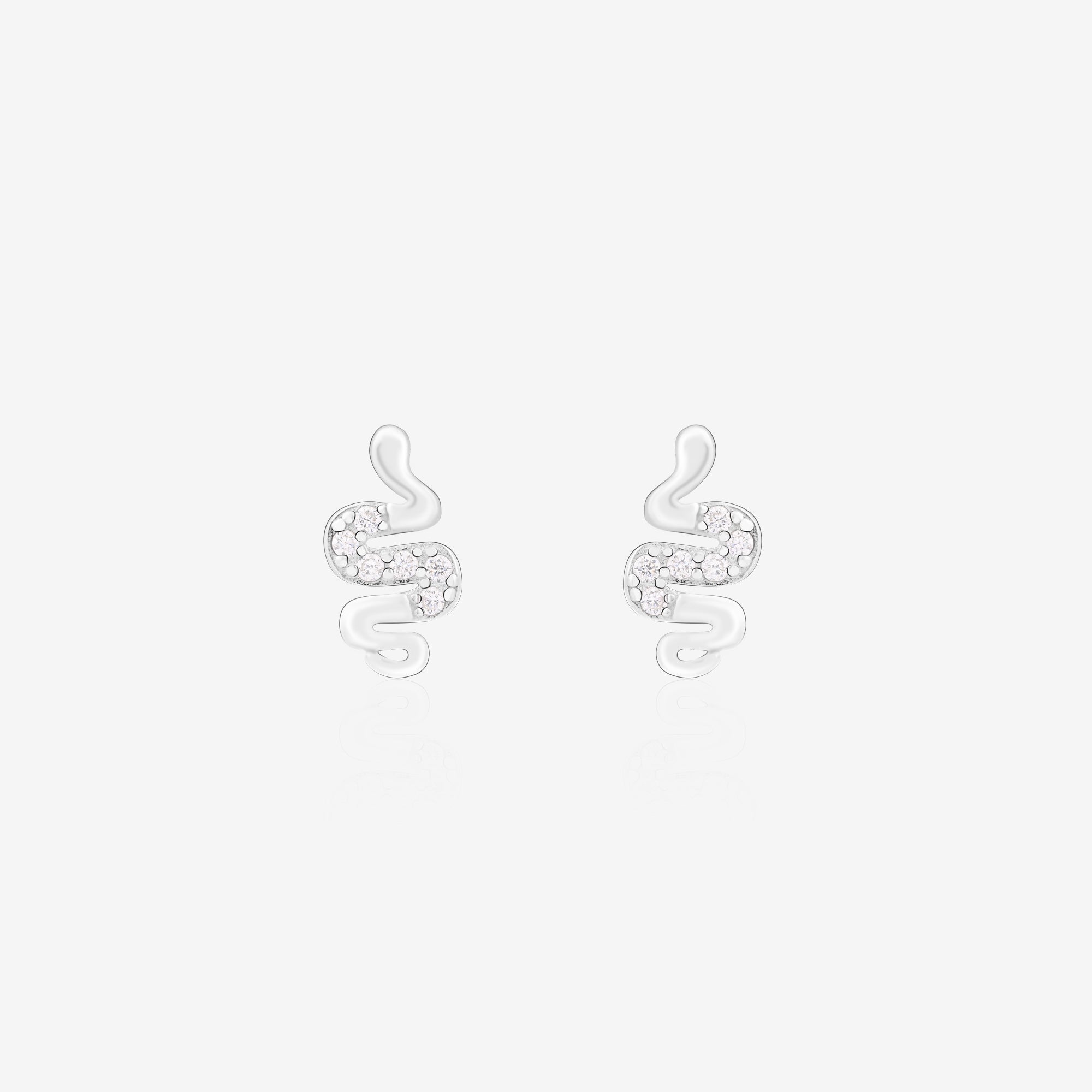 Silver Snake Earrings