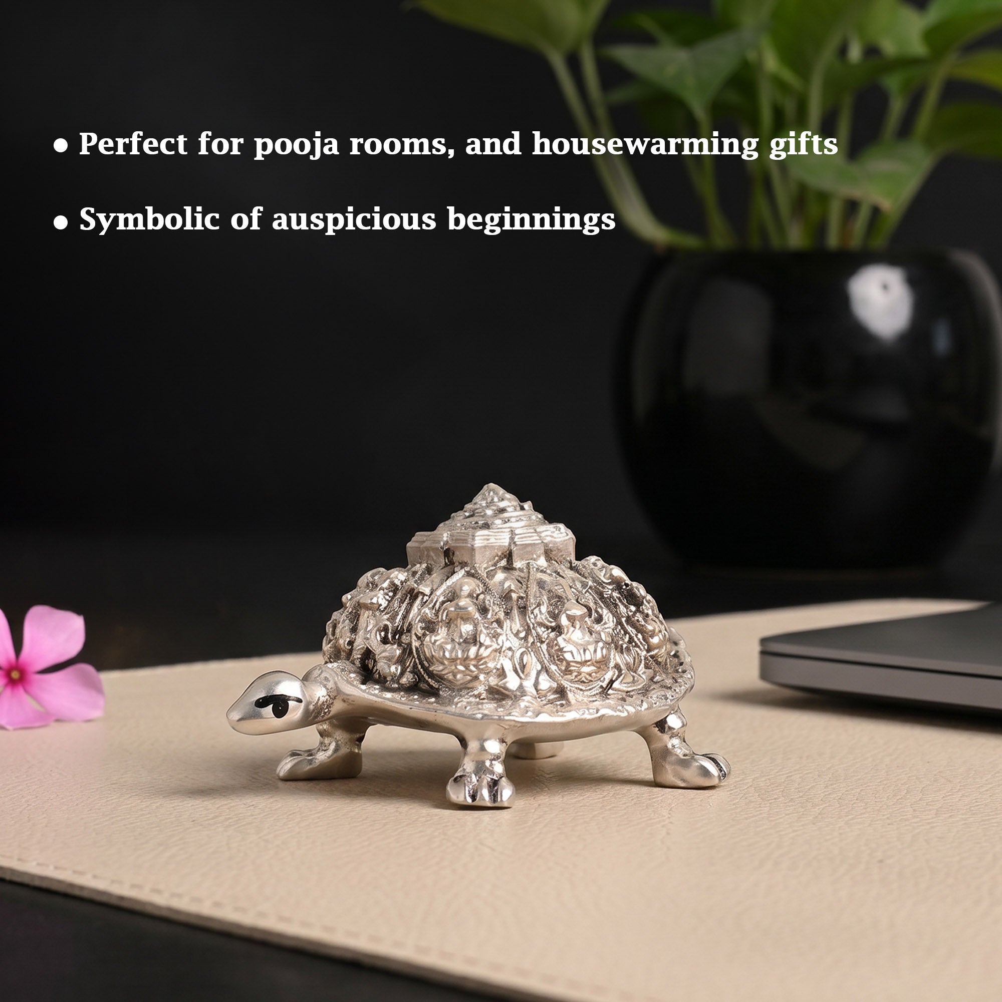 999 Silver Plated Lakshmi Tortoise Idol