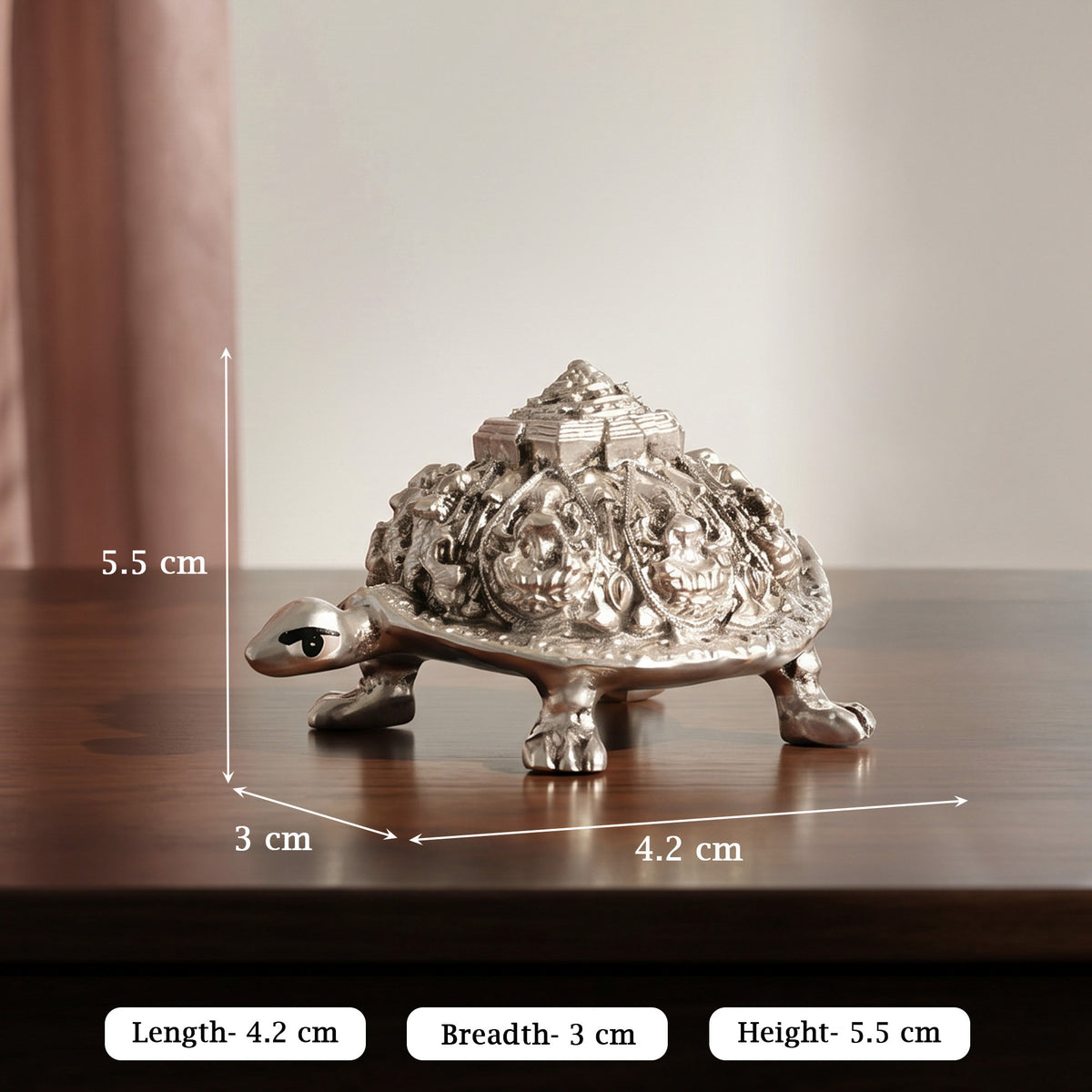 999 Silver Plated Lakshmi Tortoise Idol