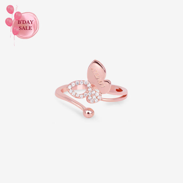 Butterfly Whispers Rose Gold Ring - Touch925