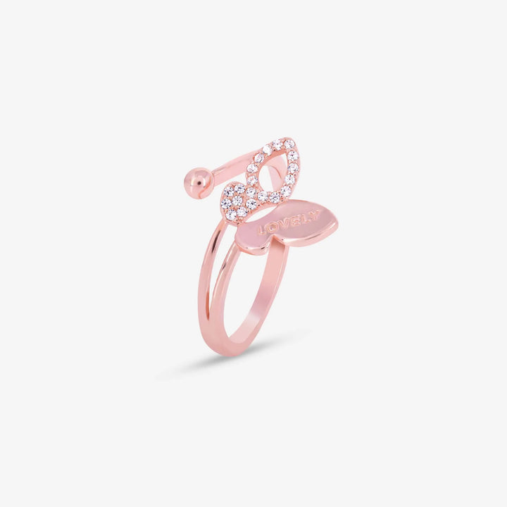 Butterfly Whispers Rose Gold Ring - Touch925