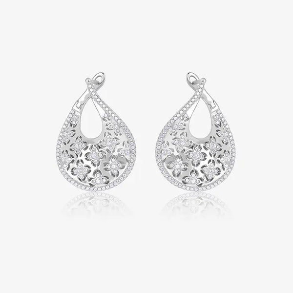 Graceful Textured Silver Earrings