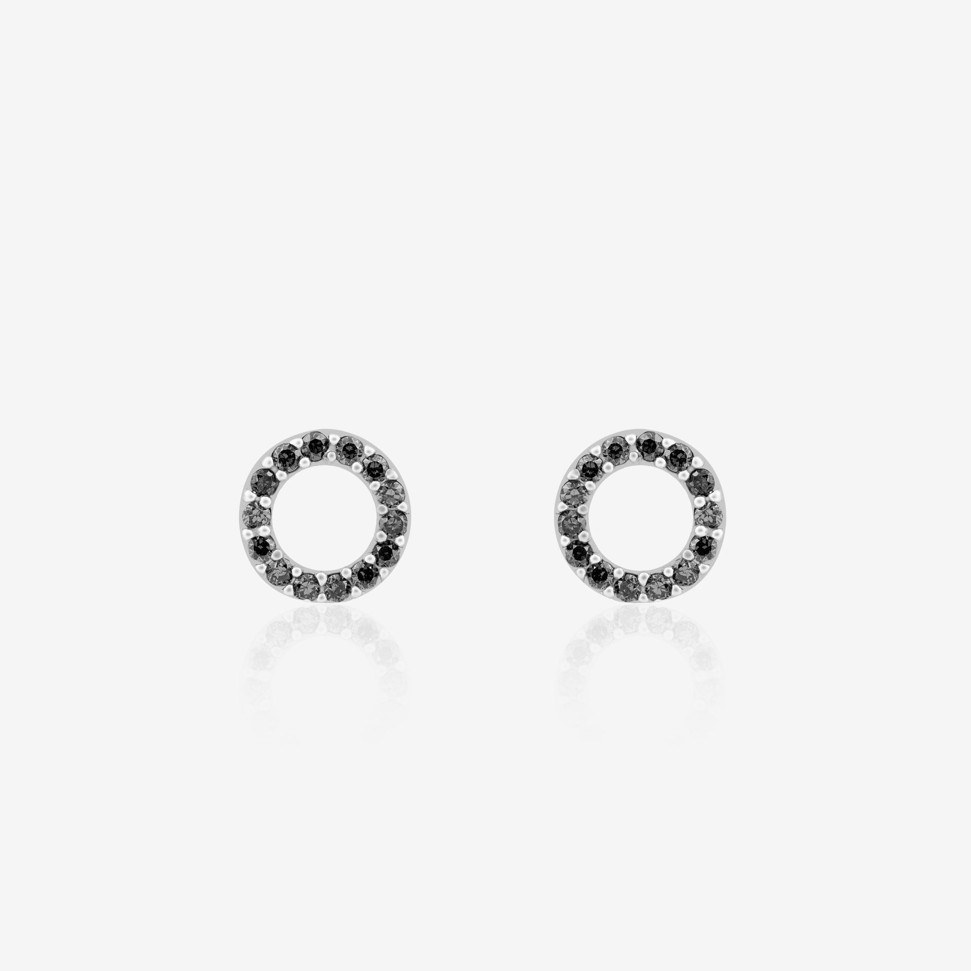 Circular Black Cz Earrings