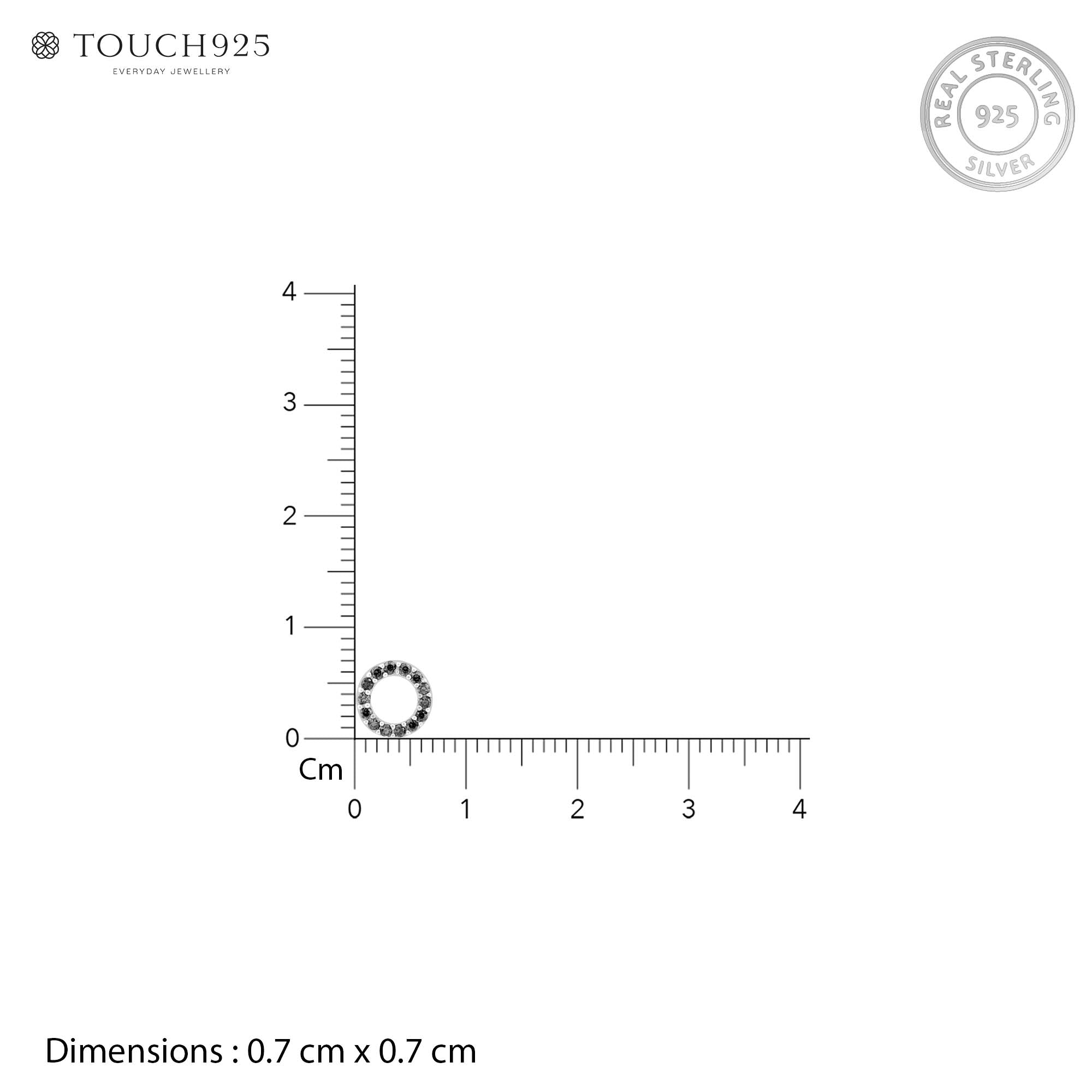 Circular Black Cz Earrings