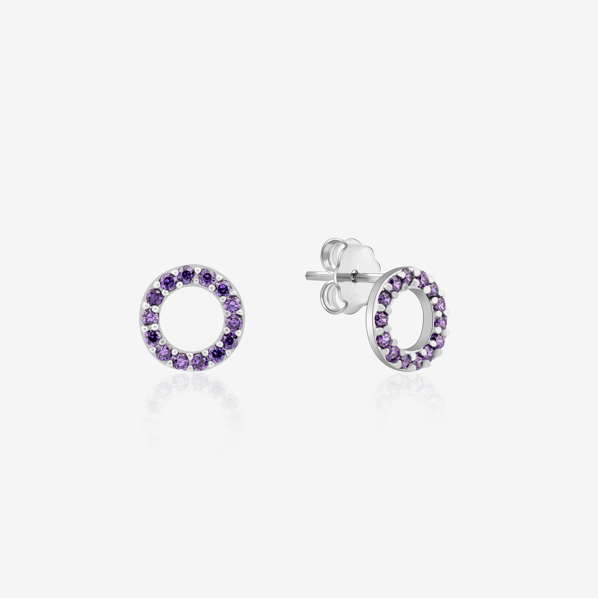 Circular Black Cz Earrings