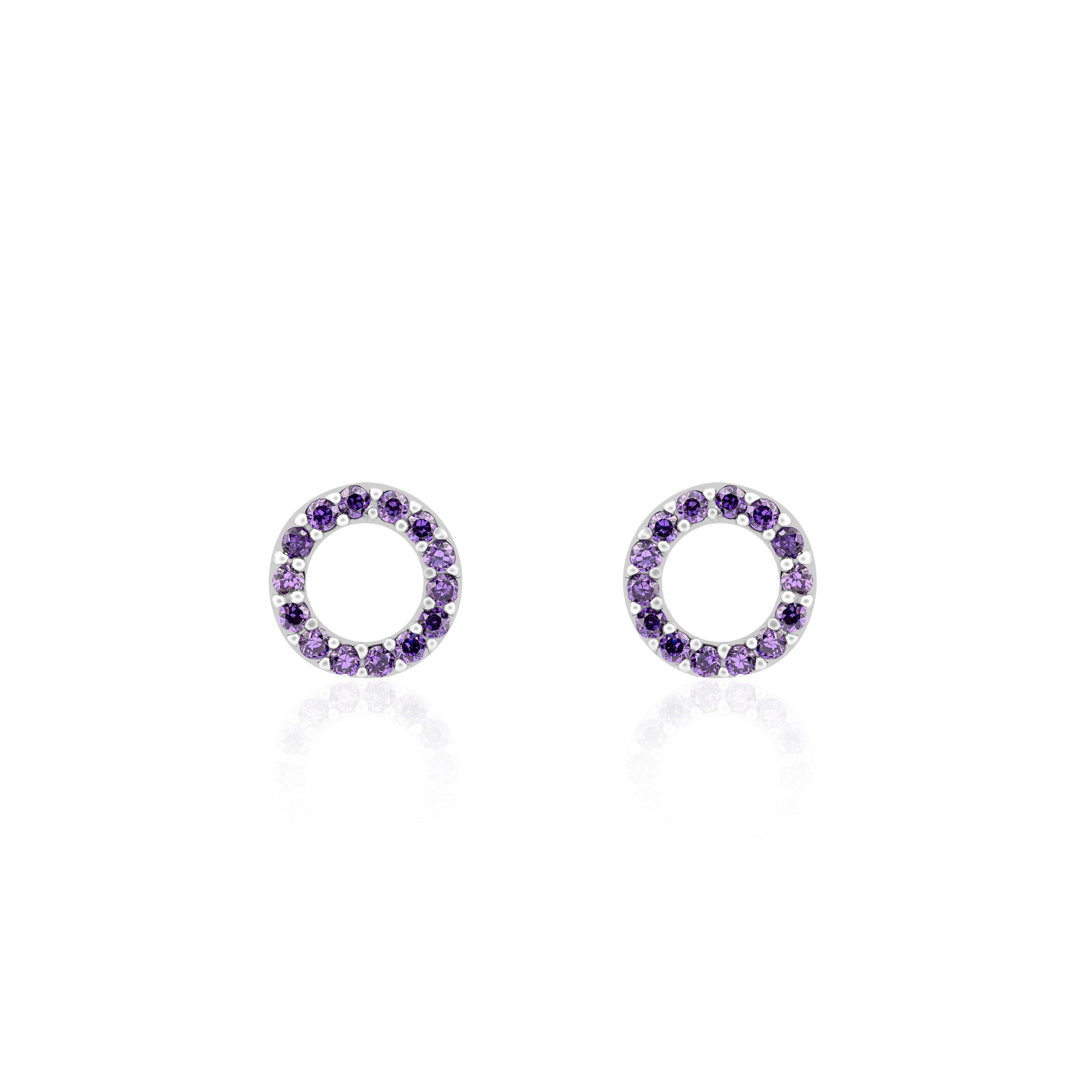 Circular Black Cz Earrings