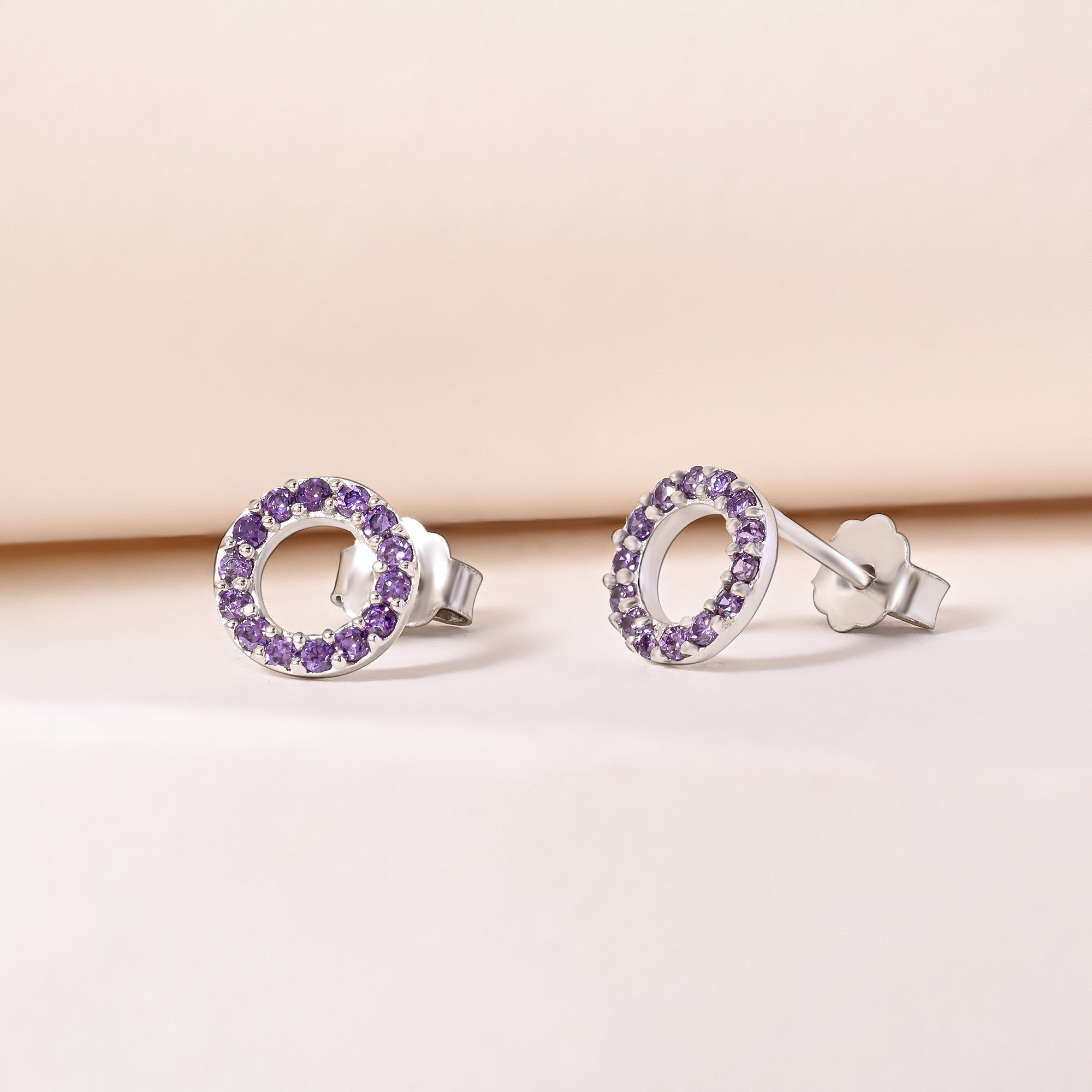 Circular Black Cz Earrings