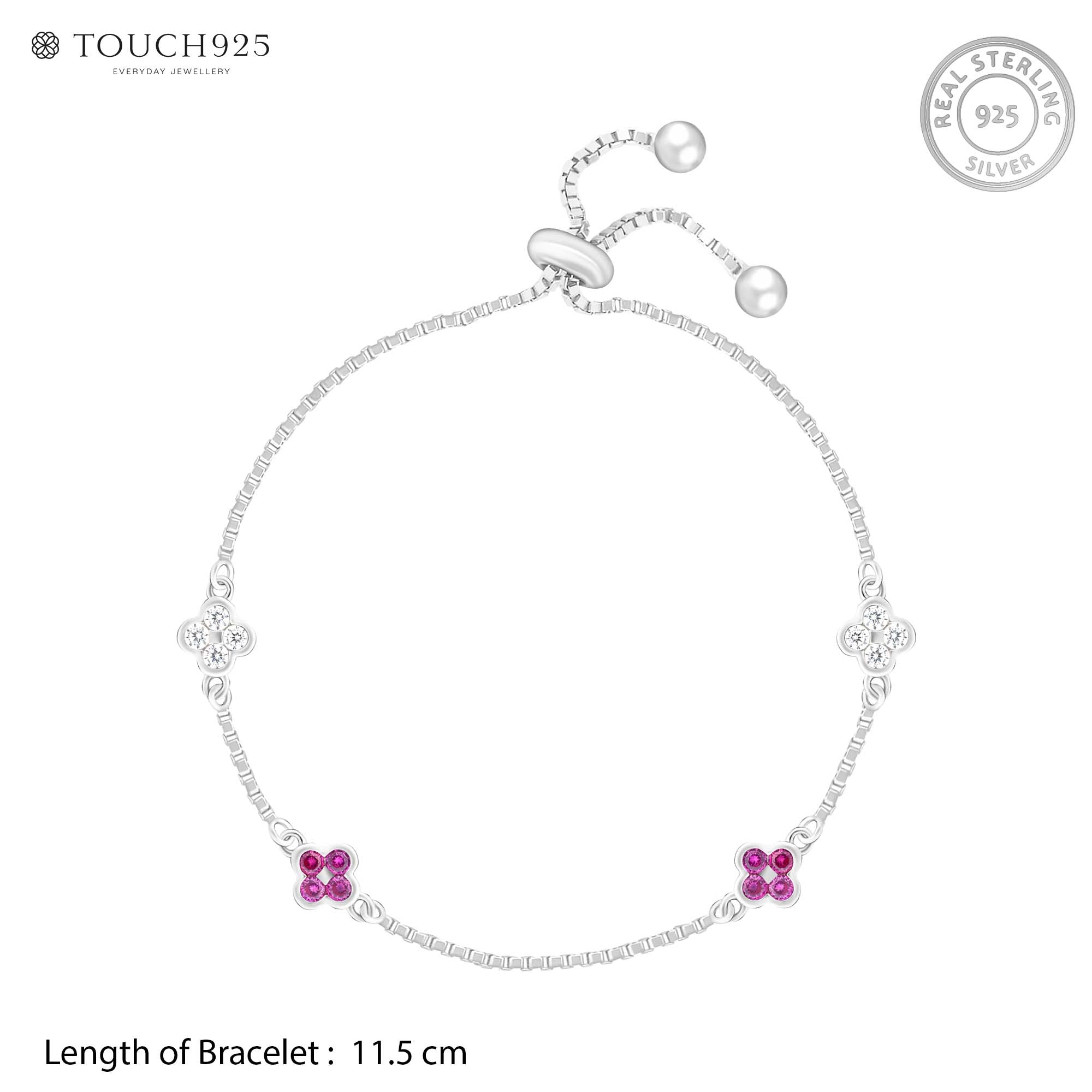 Clover Ornate Silver Chain Bracelet