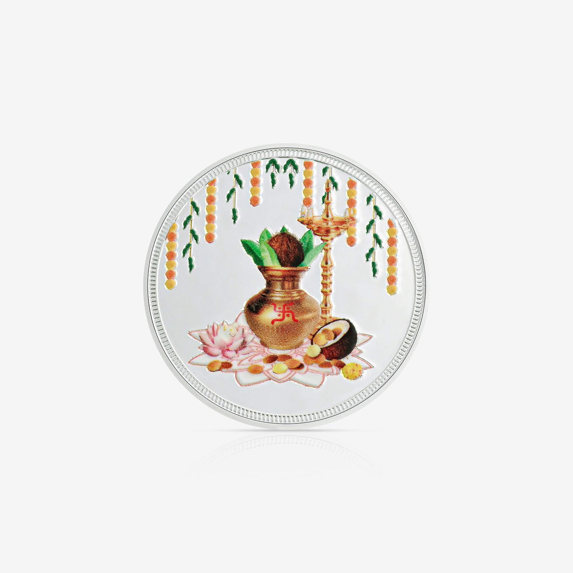 Pure 999 Silver 10g Kalash & Diya Coin