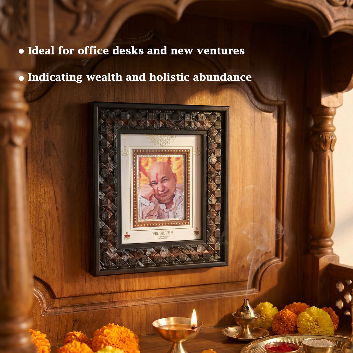 999 Silver Textured Guruji Frame