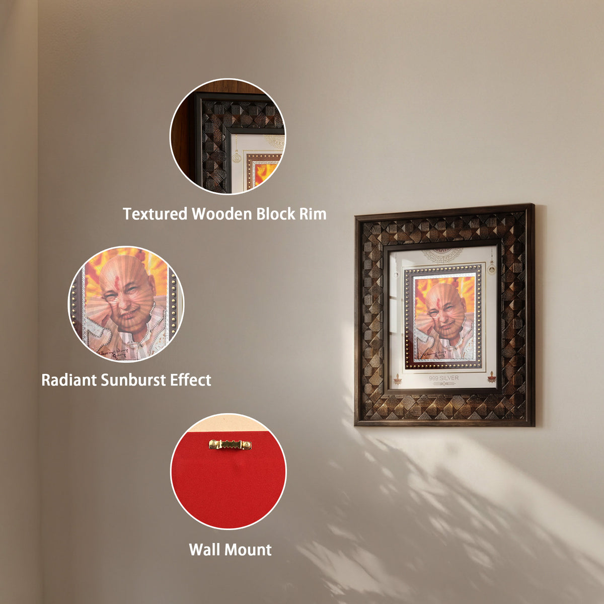 999 Silver Textured Guruji Frame