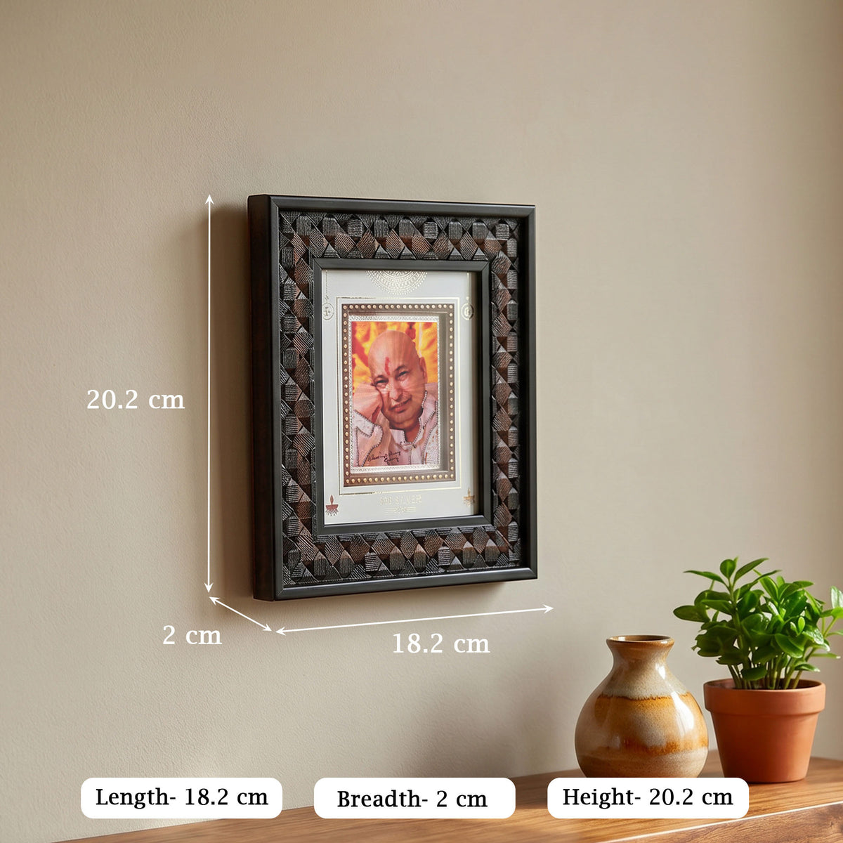 999 Silver Textured Guruji Frame