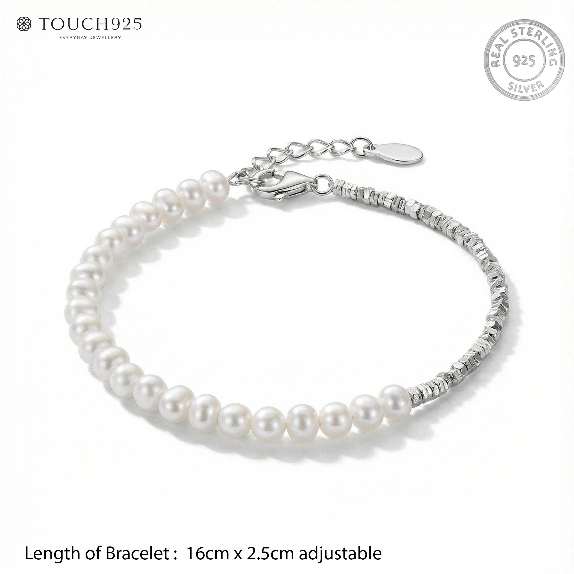 Pearl Station Silver Bracelet