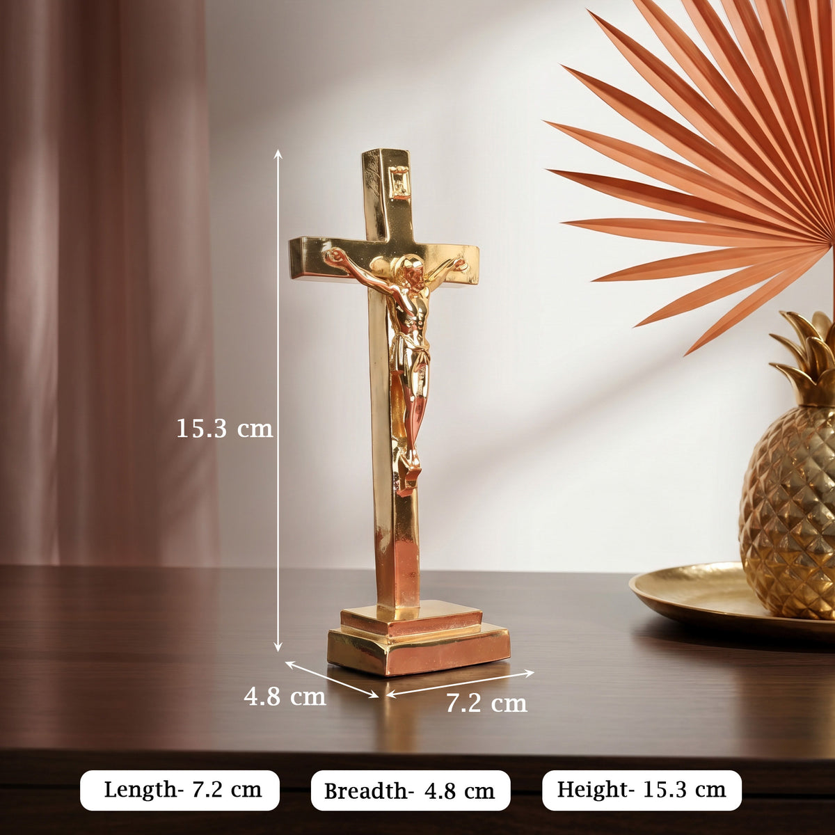 24K Gold Plated Crucifix Figurine