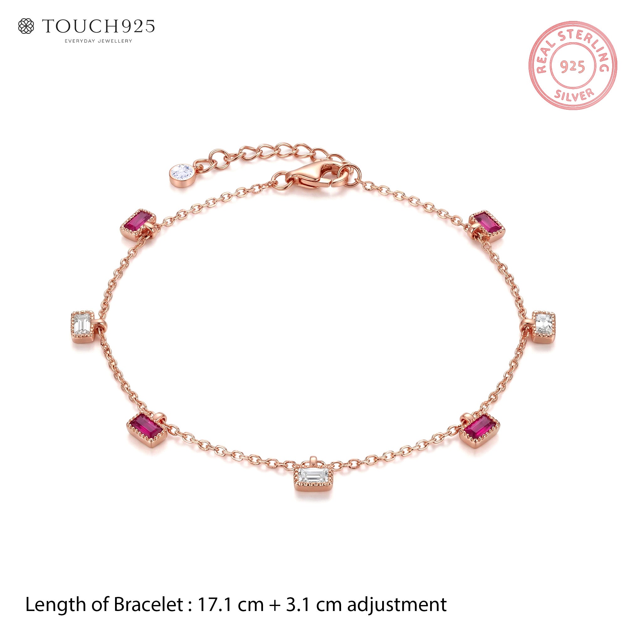 Square Accent Silver Bracelet