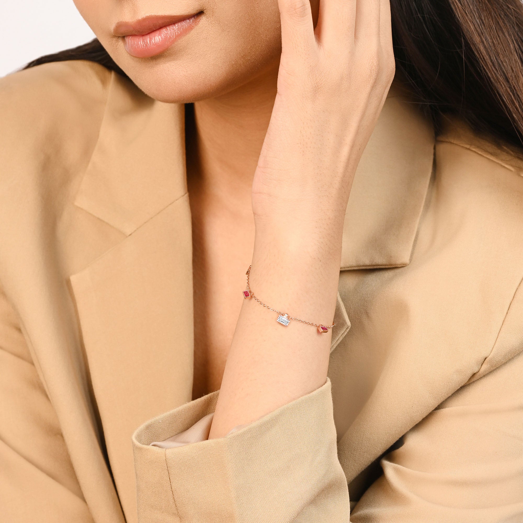 Square Accent Silver Bracelet