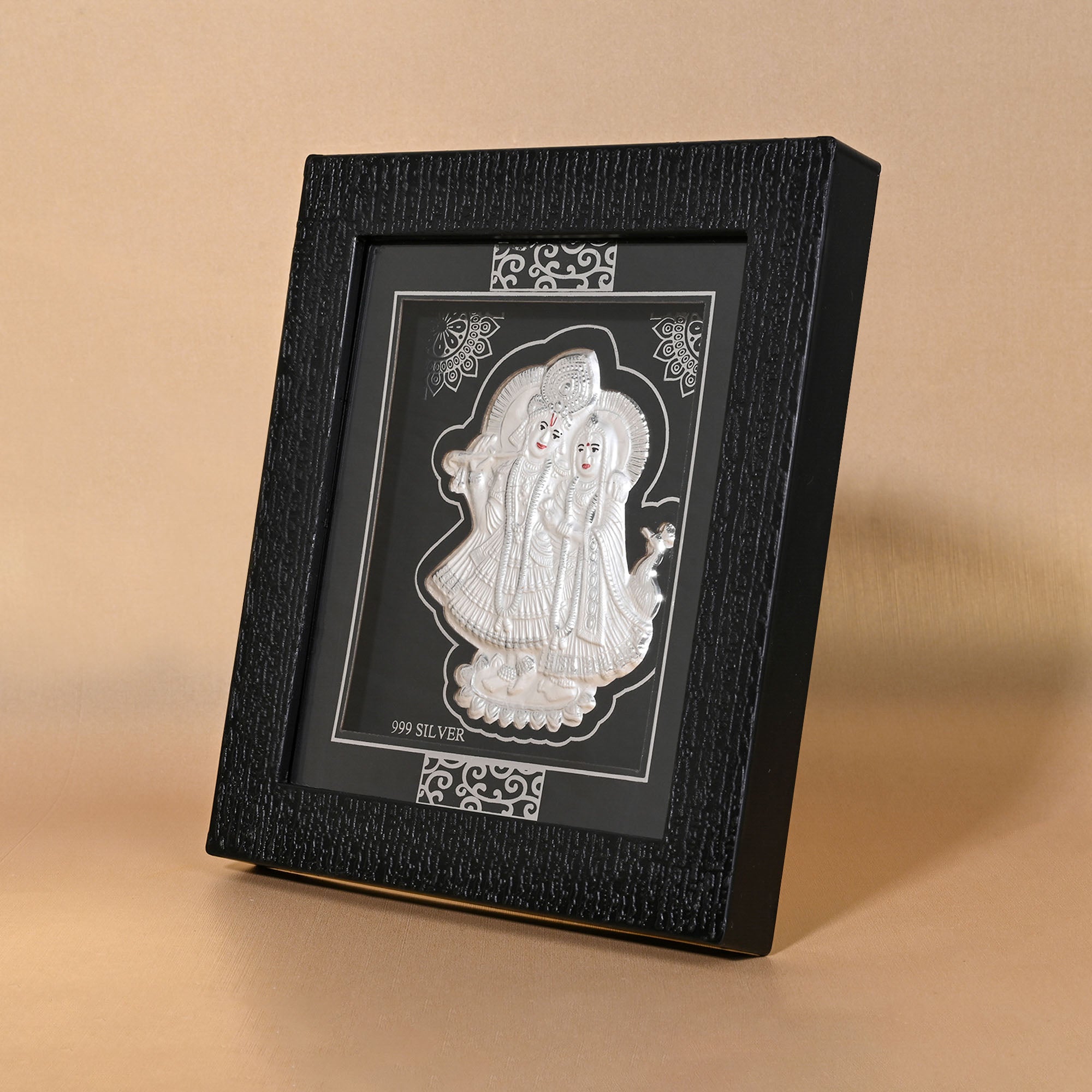 999 Silver Radha Krishna Eternal Love Idol Frame