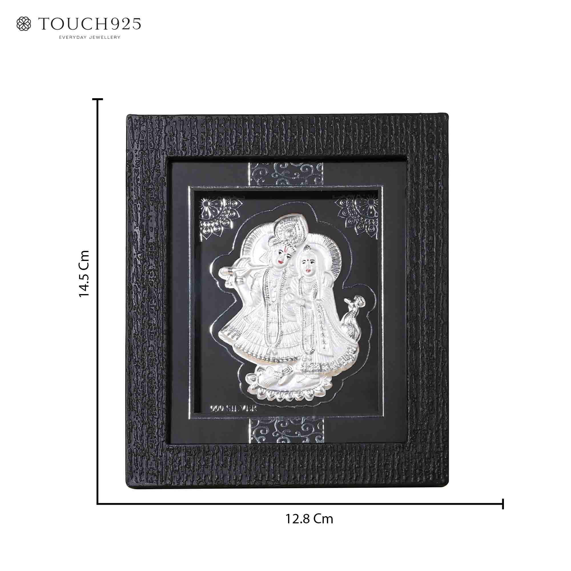 999 Silver Radha Krishna Eternal Love Idol Frame