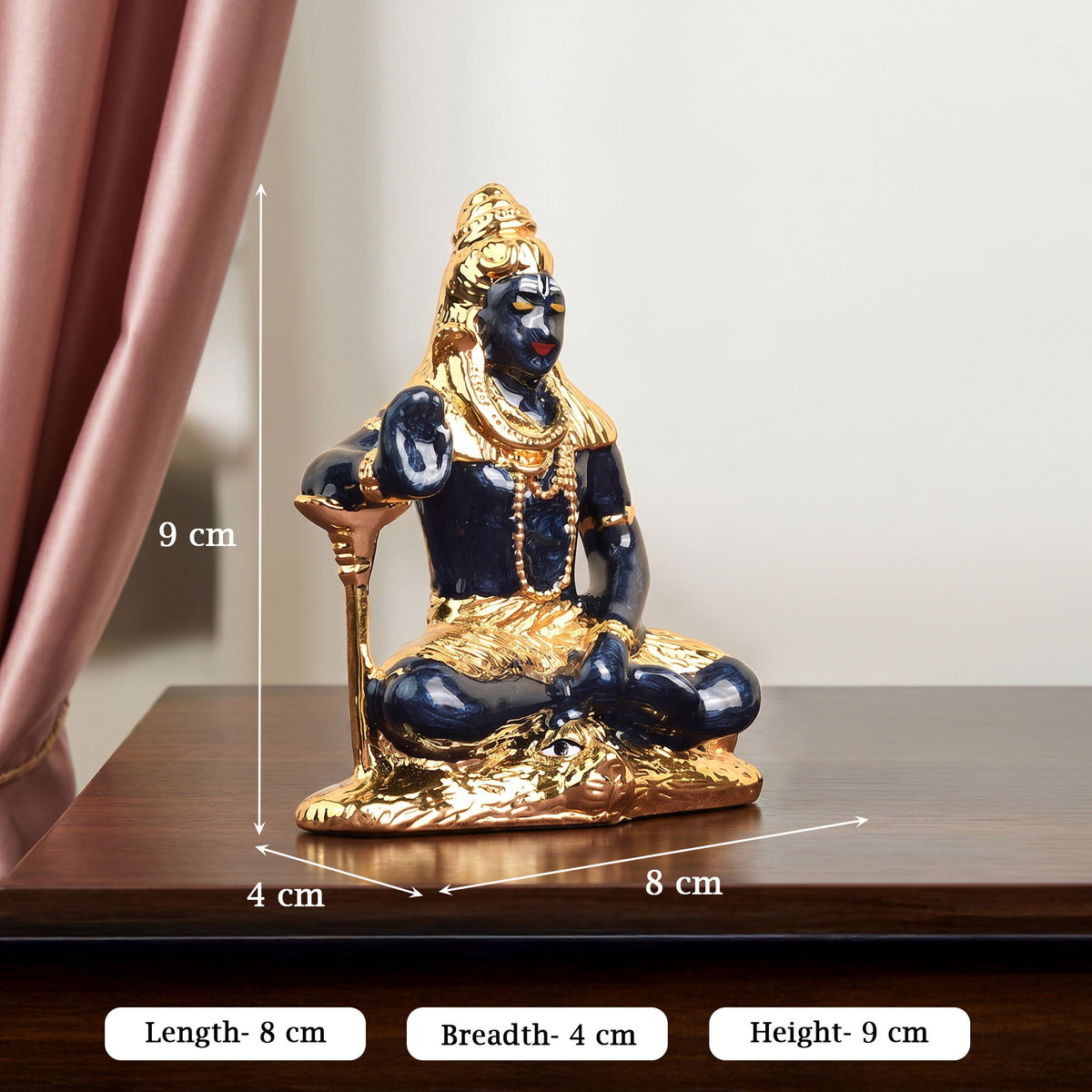 24K Gold Plated Meditating Shiva Idol