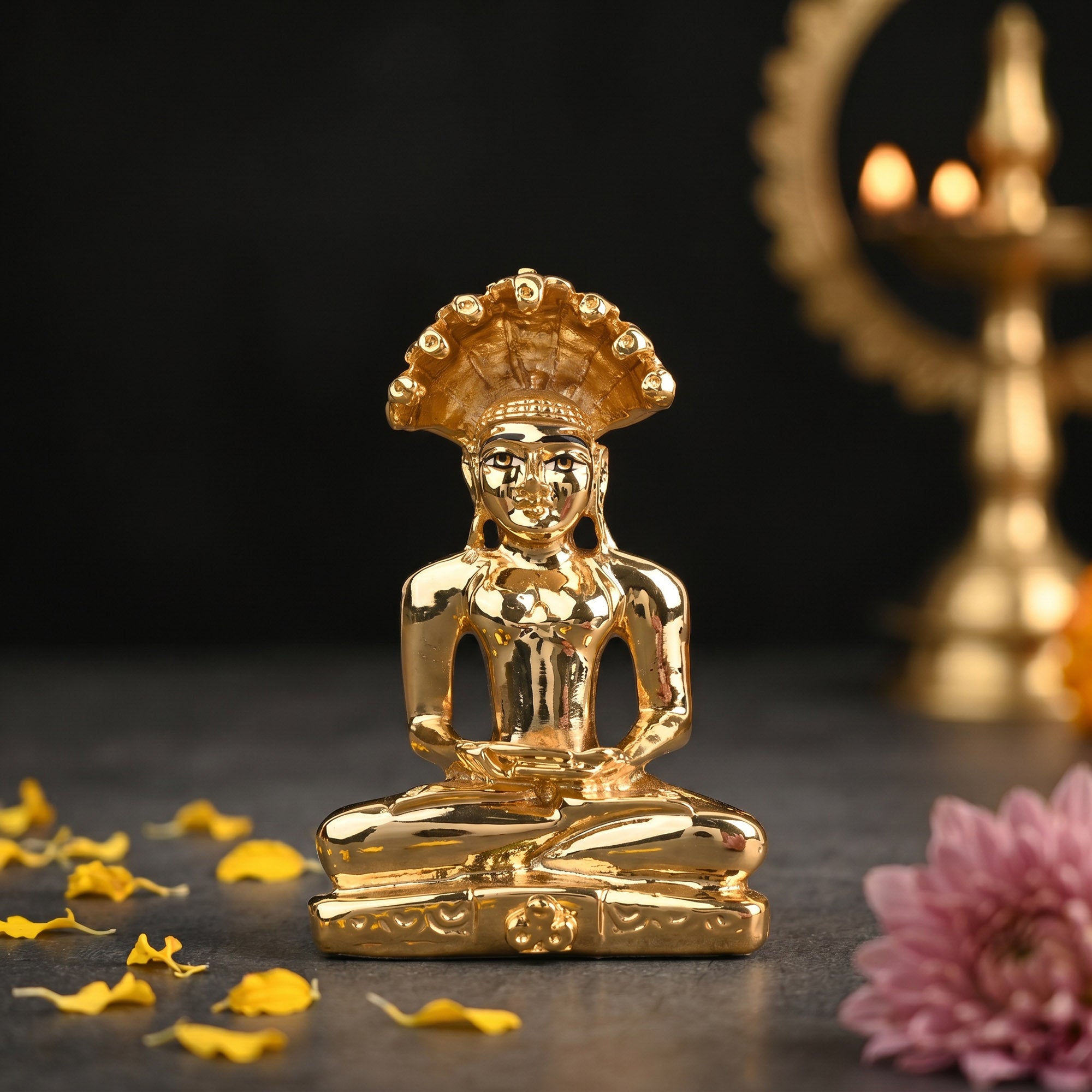 24K Gold Plated Parshvanatha Idol