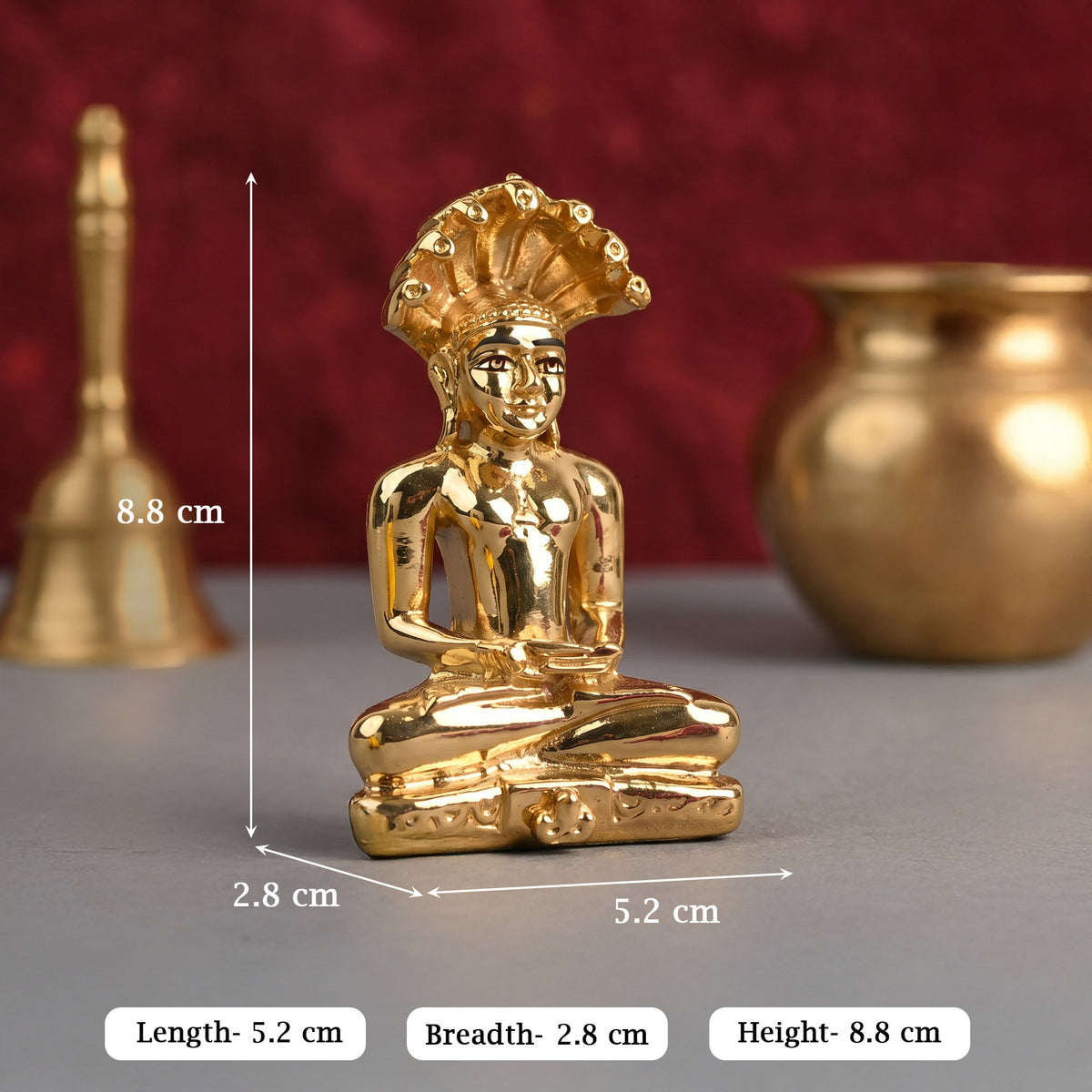 24K Gold Plated Parshvanatha Idol