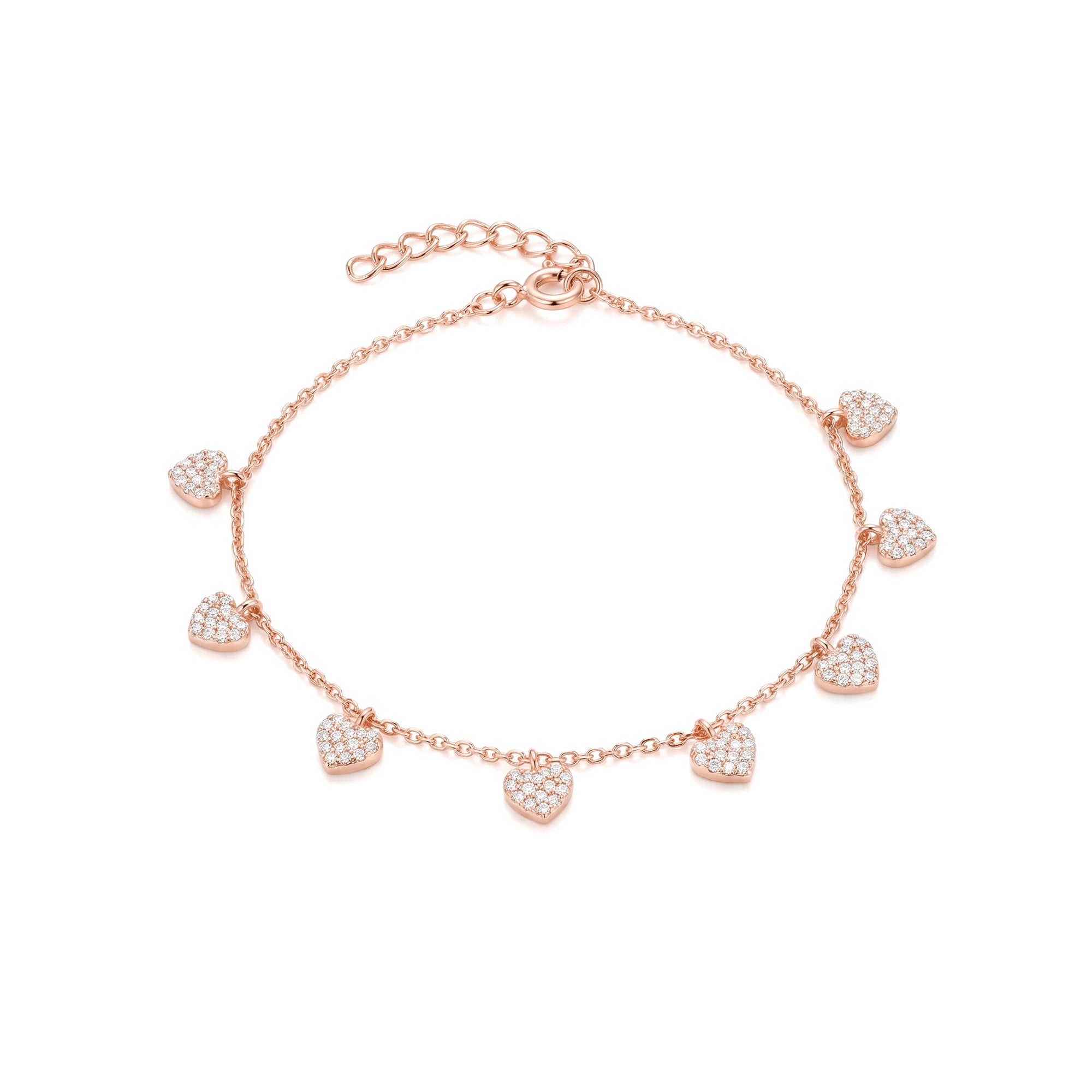 Pavé Heart Charm Bracelet