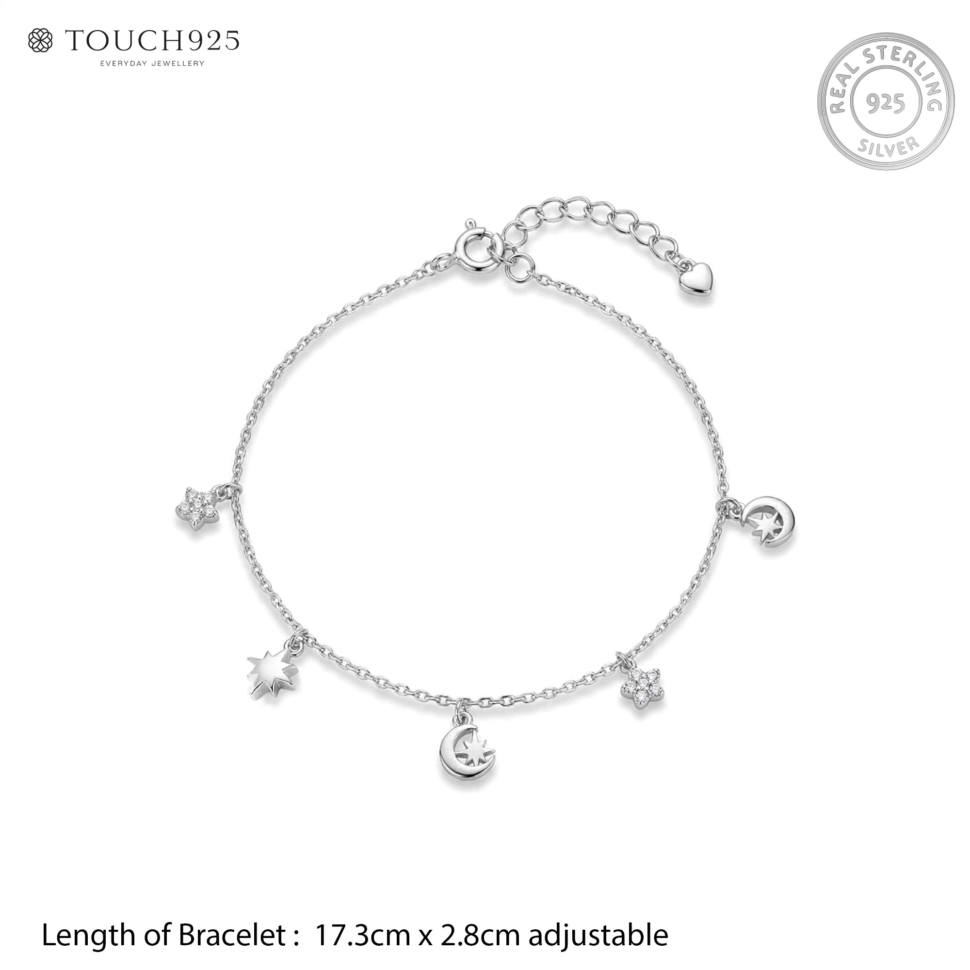 Moon & Star Charm Bracelet