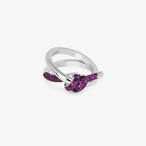 Luxe Knot CZ Silver Ring