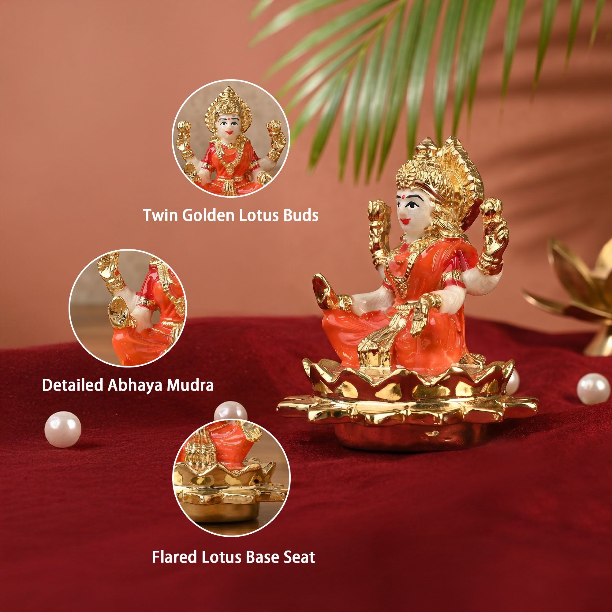 24K Gold Plated Sitting Lakshmi Idol
