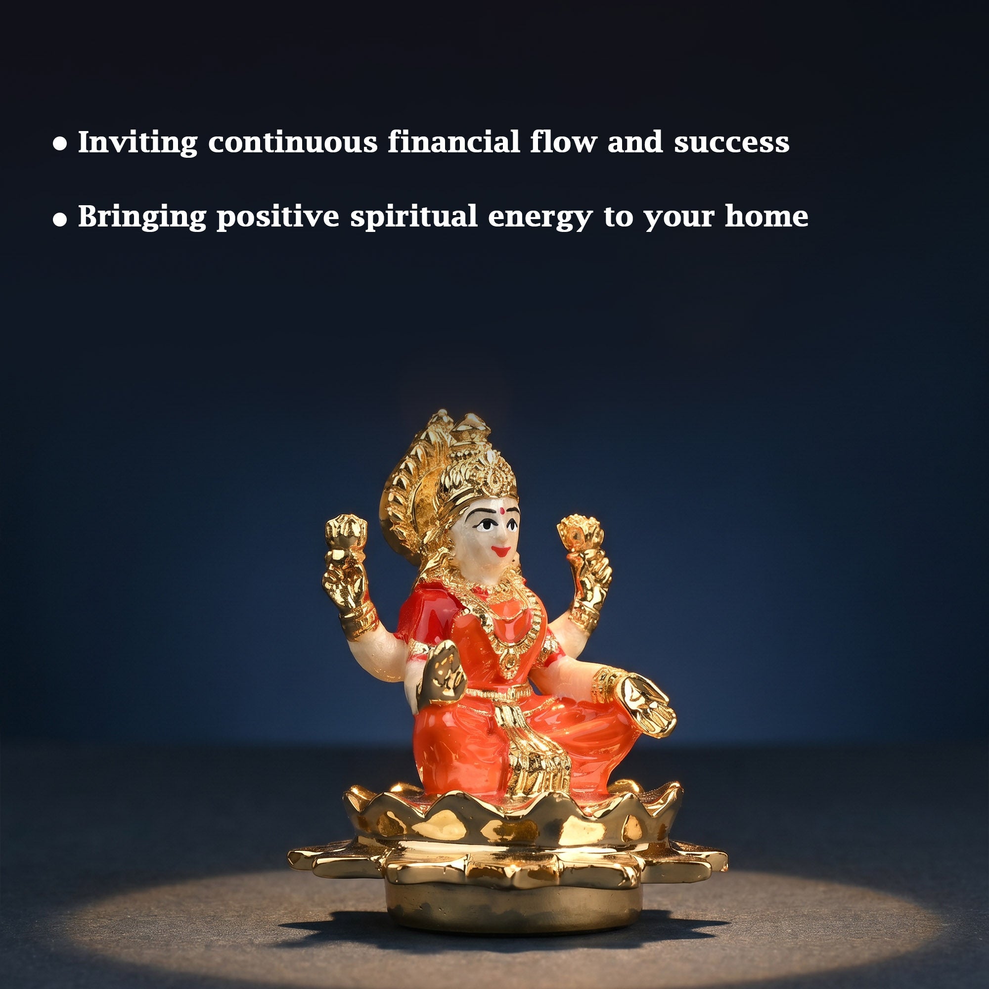 24K Gold Plated Sitting Lakshmi Idol
