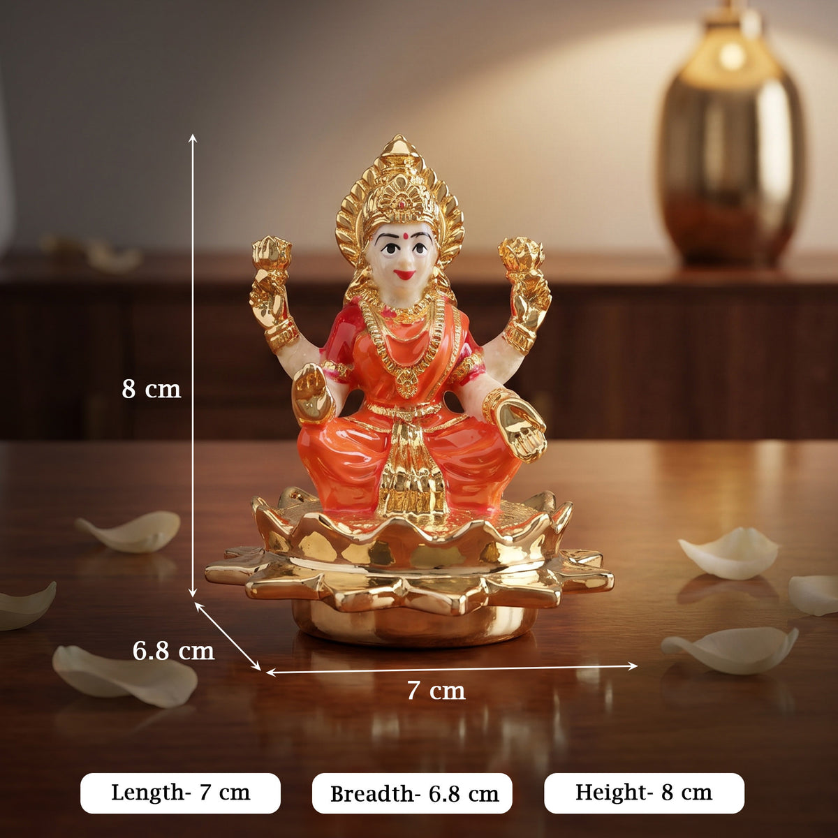 24K Gold Plated Sitting Lakshmi Idol
