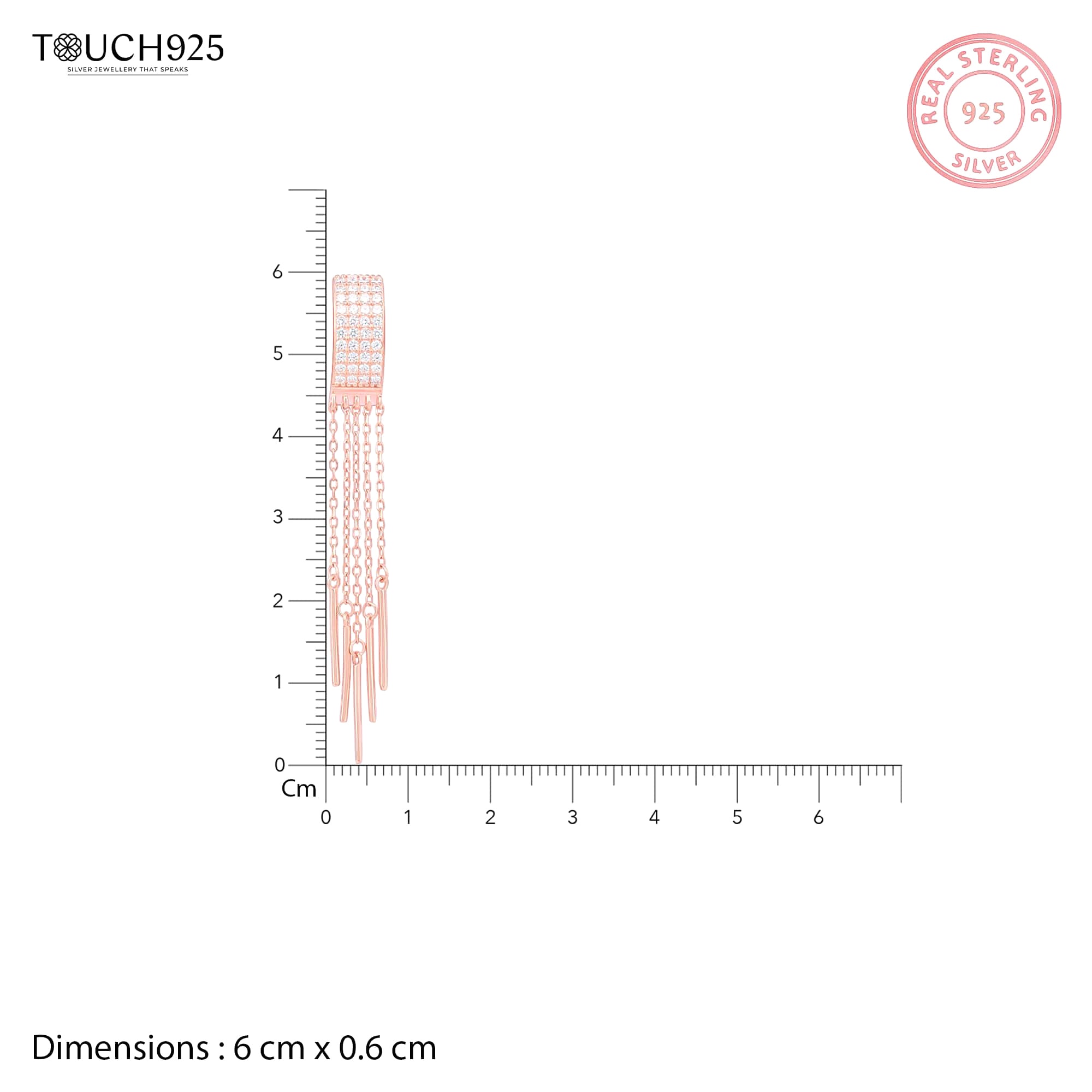 Rosegold Sleek CZ Dangler