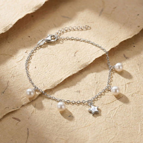 Star Pearl Charm Bracelet