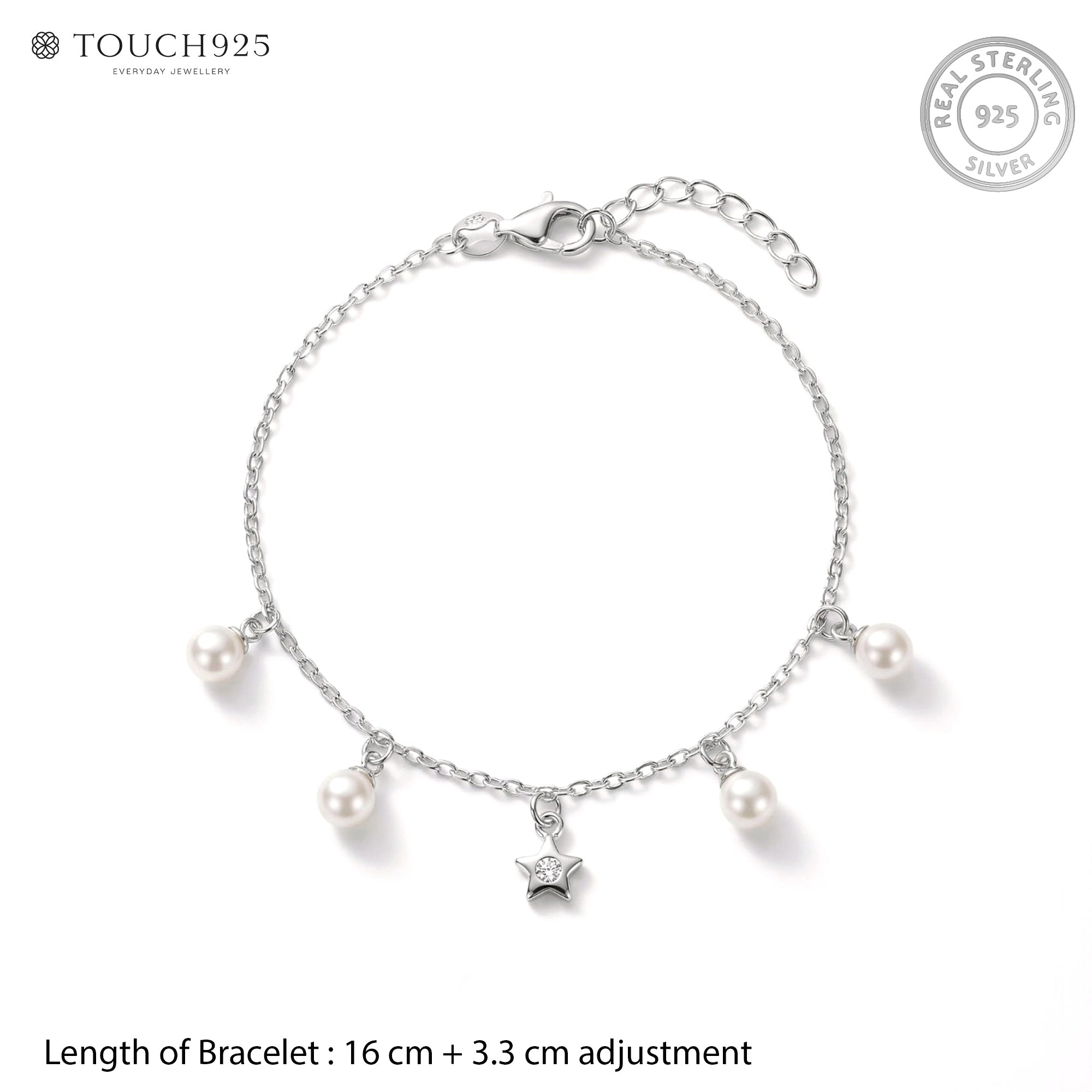 Star Pearl Charm Bracelet