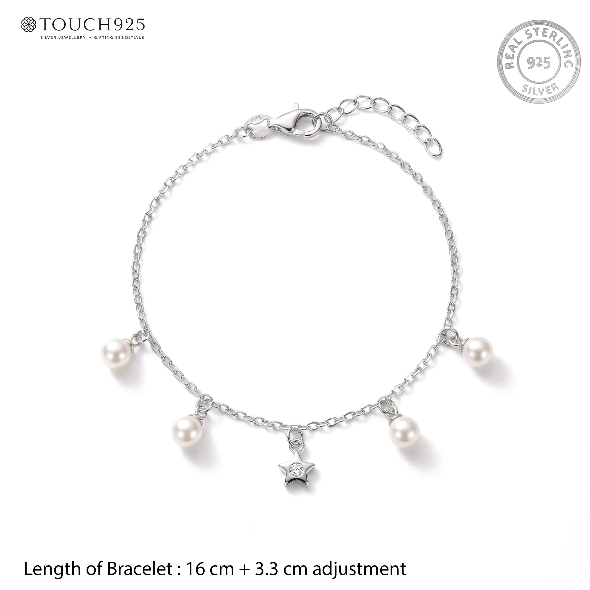 Star Pearl Charm Bracelet